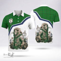 Scottish Don Clan Badge Tartan Warrior Lion Polo Shirt - Tartan Plaid Polo Shirt Scottish Plaid Tartan Plaid - ScotsTee - scotstee.com