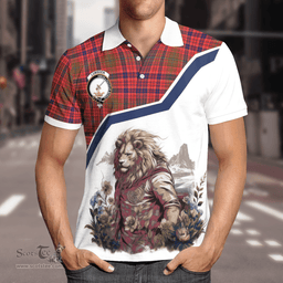 Scottish Lumsden Clan Badge Tartan Warrior Lion Polo Shirt - Tartan Plaid Polo Shirt Scottish Plaid Tartan Plaid - ScotsTee - scotstee.com