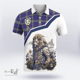 Scottish Kinnaird Clan Badge Tartan Warrior Lion Polo Shirt - Tartan Plaid Polo Shirt Scottish Plaid Tartan Plaid - ScotsTee - scotstee.com