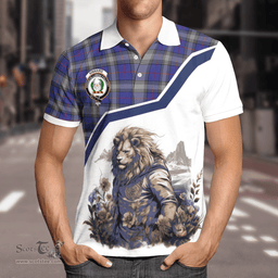 Scottish Kinnaird Clan Badge Tartan Warrior Lion Polo Shirt - Tartan Plaid Polo Shirt Scottish Plaid Tartan Plaid - ScotsTee - scotstee.com