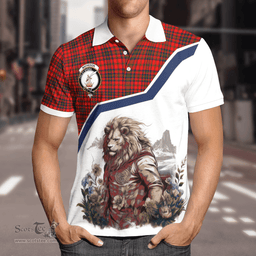 Scottish Matherson Clan Badge Tartan Warrior Lion Polo Shirt - Tartan Plaid Polo Shirt Scottish Plaid Tartan Plaid - ScotsTee - scotstee.com