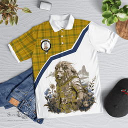 Scottish Houston Clan Badge Tartan Warrior Lion Polo Shirt - Tartan Plaid Polo Shirt Scottish Plaid Tartan Plaid - ScotsTee - scotstee.com