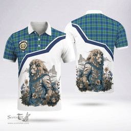 Scottish Falconer Clan Badge Tartan Warrior Lion Polo Shirt - Tartan Plaid Polo Shirt Scottish Plaid Tartan Plaid - ScotsTee - scotstee.com