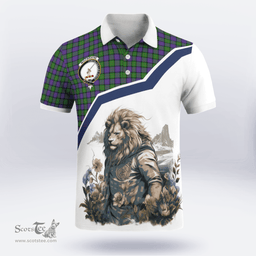 Scottish Macbrayne Clan Badge Tartan Warrior Lion Polo Shirt - Tartan Plaid Polo Shirt Scottish Plaid Tartan Plaid - ScotsTee - scotstee.com