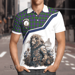 Scottish Macbrayne Clan Badge Tartan Warrior Lion Polo Shirt - Tartan Plaid Polo Shirt Scottish Plaid Tartan Plaid - ScotsTee - scotstee.com