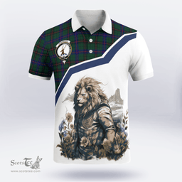 Scottish Davidson Clan Badge Tartan Warrior Lion Polo Shirt - Tartan Plaid Polo Shirt Scottish Plaid Tartan Plaid - ScotsTee - scotstee.com