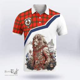 Scottish Darroch Of Gourock Clan Badge Tartan Warrior Lion Polo Shirt - Tartan Plaid Polo Shirt Scottish Plaid Tartan Plaid - ScotsTee - scotstee.com