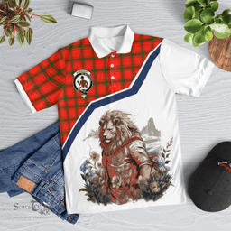 Scottish Darroch Of Gourock Clan Badge Tartan Warrior Lion Polo Shirt - Tartan Plaid Polo Shirt Scottish Plaid Tartan Plaid - ScotsTee - scotstee.com