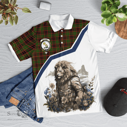 Scottish Buchan Clan Badge Tartan Warrior Lion Polo Shirt - Tartan Plaid Polo Shirt Scottish Plaid Tartan Plaid - ScotsTee - scotstee.com
