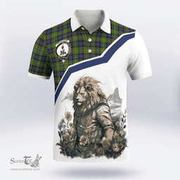 Scottish Ferguson Clan Badge Tartan Warrior Lion Polo Shirt - Tartan Plaid Polo Shirt Scottish Plaid Tartan Plaid - ScotsTee - scotstee.com