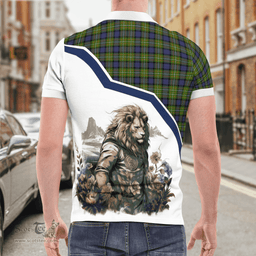 Scottish Ferguson Clan Badge Tartan Warrior Lion Polo Shirt - Tartan Plaid Polo Shirt Scottish Plaid Tartan Plaid - ScotsTee - scotstee.com
