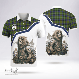 Scottish Ferguson Clan Badge Tartan Warrior Lion Polo Shirt - Tartan Plaid Polo Shirt Scottish Plaid Tartan Plaid - ScotsTee - scotstee.com