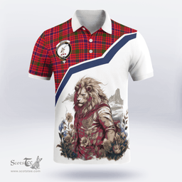 Scottish Macrae Clan Badge Tartan Warrior Lion Polo Shirt - Tartan Plaid Polo Shirt Scottish Plaid Tartan Plaid - ScotsTee - scotstee.com