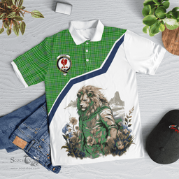 Scottish Currie Or Curry Clan Badge Tartan Warrior Lion Polo Shirt - Tartan Plaid Polo Shirt Scottish Plaid Tartan Plaid - ScotsTee - scotstee.com
