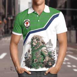 Scottish Currie Or Curry Clan Badge Tartan Warrior Lion Polo Shirt - Tartan Plaid Polo Shirt Scottish Plaid Tartan Plaid - ScotsTee - scotstee.com