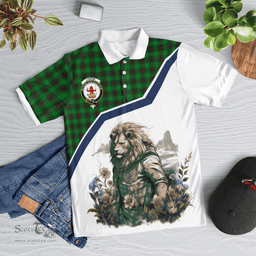 Scottish Lundin Clan Badge Tartan Warrior Lion Polo Shirt - Tartan Plaid Polo Shirt Scottish Plaid Tartan Plaid - ScotsTee - scotstee.com