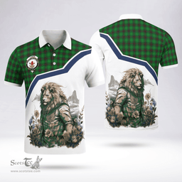 Scottish Lundin Clan Badge Tartan Warrior Lion Polo Shirt - Tartan Plaid Polo Shirt Scottish Plaid Tartan Plaid - ScotsTee - scotstee.com