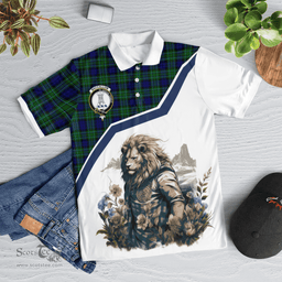 Scottish Maccallum Clan Badge Tartan Warrior Lion Polo Shirt - Tartan Plaid Polo Shirt Scottish Plaid Tartan Plaid - ScotsTee - scotstee.com