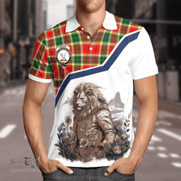 Scottish Gibson Clan Badge Tartan Warrior Lion Polo Shirt - Tartan Plaid Polo Shirt Scottish Plaid Tartan Plaid - ScotsTee - scotstee.com