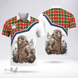 Scottish Gibson Clan Badge Tartan Warrior Lion Polo Shirt - Tartan Plaid Polo Shirt Scottish Plaid Tartan Plaid - ScotsTee - scotstee.com