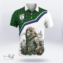 Scottish Ged Clan Badge Tartan Warrior Lion Polo Shirt - Tartan Plaid Polo Shirt Scottish Plaid Tartan Plaid - ScotsTee - scotstee.com