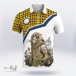 Scottish Jardine Clan Badge Tartan Warrior Lion Polo Shirt - Tartan Plaid Polo Shirt Scottish Plaid Tartan Plaid - ScotsTee - scotstee.com