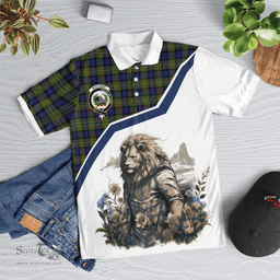 Scottish Maclaren Clan Badge Tartan Warrior Lion Polo Shirt - Tartan Plaid Polo Shirt Scottish Plaid Tartan Plaid - ScotsTee - scotstee.com