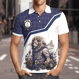 Scottish Fleming Clan Badge Tartan Warrior Lion Polo Shirt - Tartan Plaid Polo Shirt Scottish Plaid Tartan Plaid - ScotsTee - scotstee.com