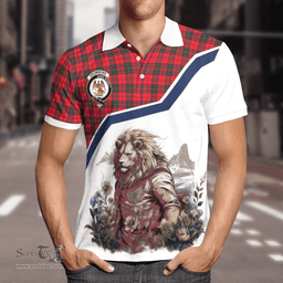 Scottish Drummond Clan Badge Tartan Warrior Lion Polo Shirt - Tartan Plaid Polo Shirt Scottish Plaid Tartan Plaid - ScotsTee - scotstee.com