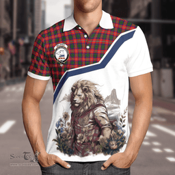 Scottish Belshes Clan Badge Tartan Warrior Lion Polo Shirt - Tartan Plaid Polo Shirt Scottish Plaid Tartan Plaid - ScotsTee - scotstee.com