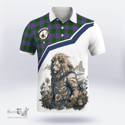 Scottish Elphinstone Clan Badge Tartan Warrior Lion Polo Shirt - Tartan Plaid Polo Shirt Scottish Plaid Tartan Plaid - ScotsTee - scotstee.com