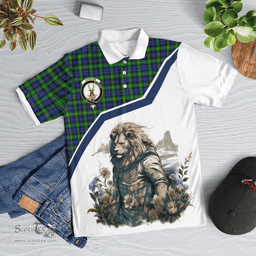 Scottish Gordon Clan Badge Tartan Warrior Lion Polo Shirt - Tartan Plaid Polo Shirt Scottish Plaid Tartan Plaid - ScotsTee - scotstee.com