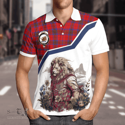 Scottish Leslie Clan Badge Tartan Warrior Lion Polo Shirt - Tartan Plaid Polo Shirt Scottish Plaid Tartan Plaid - ScotsTee - scotstee.com