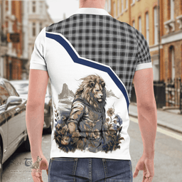 Scottish Glendinning Clan Badge Tartan Warrior Lion Polo Shirt - Tartan Plaid Polo Shirt Scottish Plaid Tartan Plaid - ScotsTee - scotstee.com