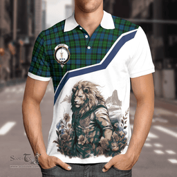 Scottish Mackay Clan Badge Tartan Warrior Lion Polo Shirt - Tartan Plaid Polo Shirt Scottish Plaid Tartan Plaid - ScotsTee - scotstee.com