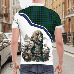 Scottish Mackay Clan Badge Tartan Warrior Lion Polo Shirt - Tartan Plaid Polo Shirt Scottish Plaid Tartan Plaid - ScotsTee - scotstee.com