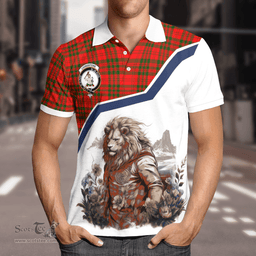 Scottish Livingstone Clan Badge Tartan Warrior Lion Polo Shirt - Tartan Plaid Polo Shirt Scottish Plaid Tartan Plaid - ScotsTee - scotstee.com