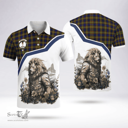 Scottish Maclellan Clan Badge Tartan Warrior Lion Polo Shirt - Tartan Plaid Polo Shirt Scottish Plaid Tartan Plaid - ScotsTee - scotstee.com