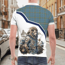 Scottish Clelland Clan Badge Tartan Warrior Lion Polo Shirt - Tartan Plaid Polo Shirt Scottish Plaid Tartan Plaid - ScotsTee - scotstee.com