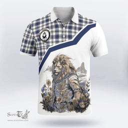 Scottish Hannay Clan Badge Tartan Warrior Lion Polo Shirt - Tartan Plaid Polo Shirt Scottish Plaid Tartan Plaid - ScotsTee - scotstee.com