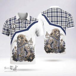 Scottish Hannay Clan Badge Tartan Warrior Lion Polo Shirt - Tartan Plaid Polo Shirt Scottish Plaid Tartan Plaid - ScotsTee - scotstee.com