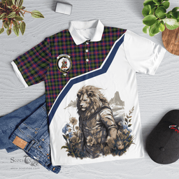 Scottish Maclennan Clan Badge Tartan Warrior Lion Polo Shirt - Tartan Plaid Polo Shirt Scottish Plaid Tartan Plaid - ScotsTee - scotstee.com