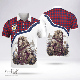 Scottish Haldane Clan Badge Tartan Warrior Lion Polo Shirt - Tartan Plaid Polo Shirt Scottish Plaid Tartan Plaid - ScotsTee - scotstee.com