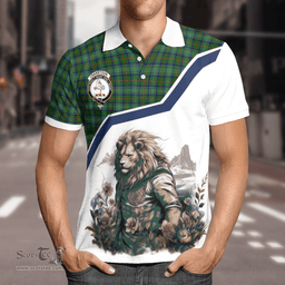 Scottish Cranstoun Clan Badge Tartan Warrior Lion Polo Shirt - Tartan Plaid Polo Shirt Scottish Plaid Tartan Plaid - ScotsTee - scotstee.com