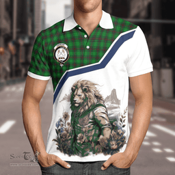 Scottish Kinnear Clan Badge Tartan Warrior Lion Polo Shirt - Tartan Plaid Polo Shirt Scottish Plaid Tartan Plaid - ScotsTee - scotstee.com