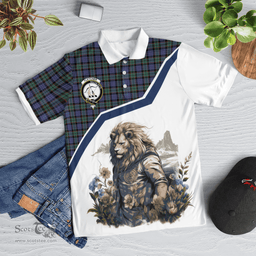 Scottish Fletcher Clan Badge Tartan Warrior Lion Polo Shirt - Tartan Plaid Polo Shirt Scottish Plaid Tartan Plaid - ScotsTee - scotstee.com
