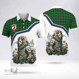 Scottish Halkerston Clan Badge Tartan Warrior Lion Polo Shirt - Tartan Plaid Polo Shirt Scottish Plaid Tartan Plaid - ScotsTee - scotstee.com