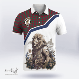 Scottish Fotheringham Clan Badge Tartan Warrior Lion Polo Shirt - Tartan Plaid Polo Shirt Scottish Plaid Tartan Plaid - ScotsTee - scotstee.com