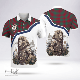 Scottish Fotheringham Clan Badge Tartan Warrior Lion Polo Shirt - Tartan Plaid Polo Shirt Scottish Plaid Tartan Plaid - ScotsTee - scotstee.com