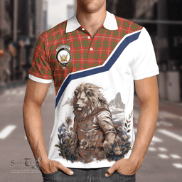 Scottish Carruthers Clan Badge Tartan Warrior Lion Polo Shirt - Tartan Plaid Polo Shirt Scottish Plaid Tartan Plaid - ScotsTee - scotstee.com
